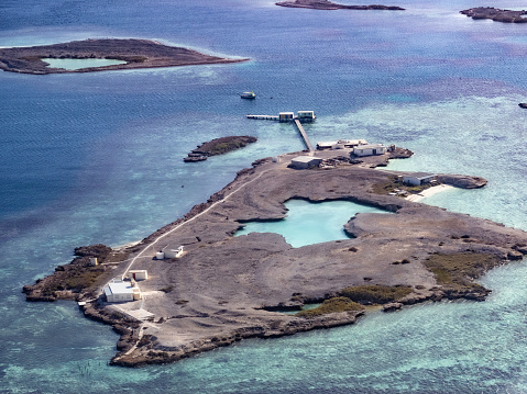 Aerial view of the Houtman Abrolhos Islands Western Australia