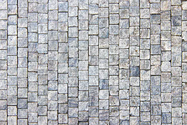 Photo of Granite cobblestoned pavement background