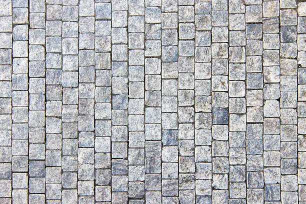 Granite cobblestoned pavement background