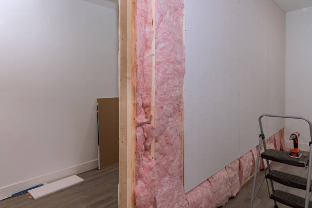 istock Screwing drywall on beams framing after installing sound and thermal insulation 1422908084