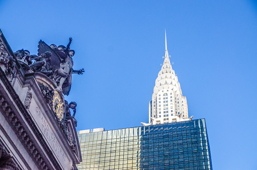 Grand Central Terminal and Empire State building during summer day in New York City