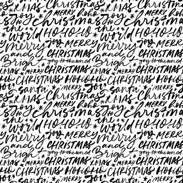 크리스마스 레터링으로 완벽한 패턴. - pattern christmas paper seamless christmas stock illustrations