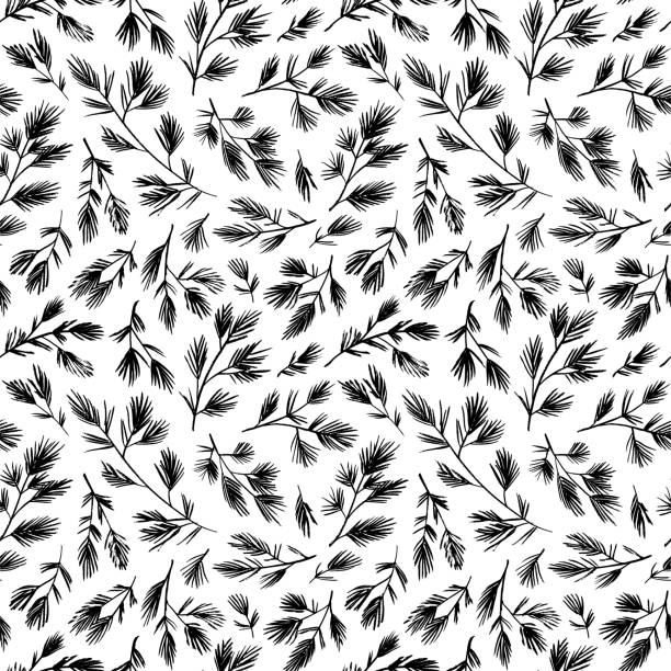 730+ Abstract Pine Tree Forest Horizontal Seamless Pattern Background ...