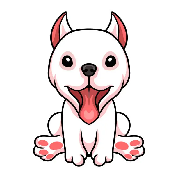 Vector illustration of Cute dogo argentino dog cartoon