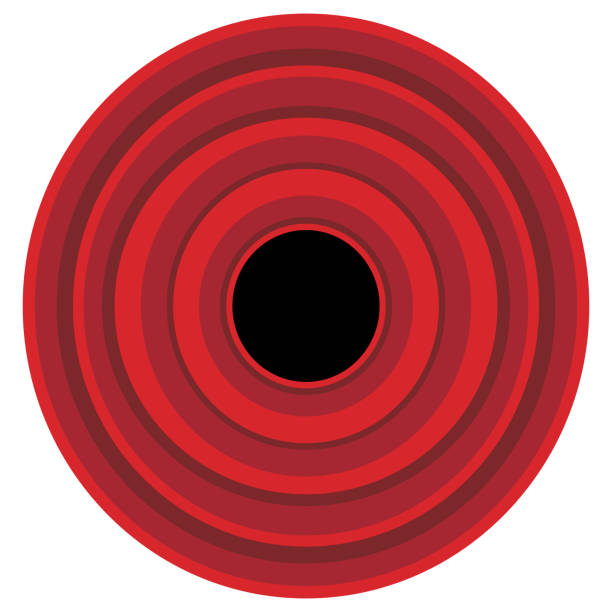 ilustrações, clipart, desenhos animados e ícones de alvo vermelho, cirlcles concêntricos.  anel de cor vermelha. isolado no fundo branco - circle swirl target aspirations