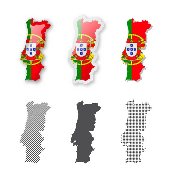 illustrations, cliparts, dessins animés et icônes de portugal - collection de cartes. six cartes de conceptions différentes. - portuguese culture portugal flag coat of arms