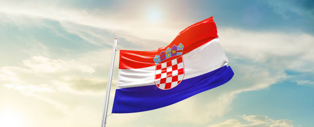bandiera della croazia - croatian flag foto e immagini stock