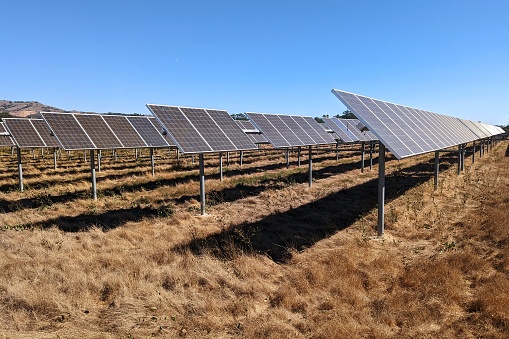 Napa, California - September 03, 2022: The solar array at Napa Valley College
