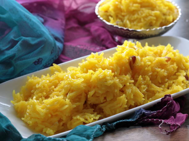 Yellow Saffron rice made in festival season