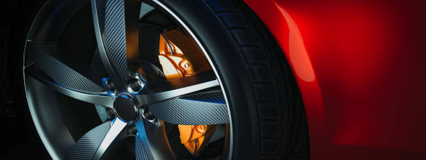 banner para el negocio de ruedas de coche. - tire rim fotografías e imágenes de stock