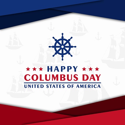 Columbus day banner design illustration