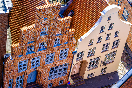 historic buildings at the old town of Lübeck