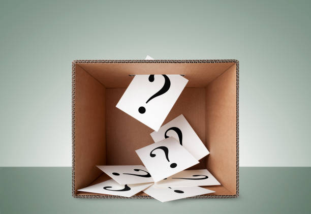Vote. Ballots with question mark. stock photo