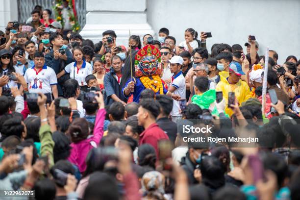 Indra Jatra Stock Photo - Download Image Now - Architecture, Buddhism, Building Exterior