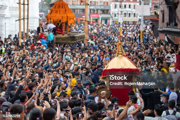 Indra Jatra Stock Photo - Download Image Now - Architecture, Buddhism, Building Exterior