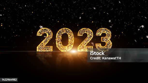 Digital Year 2023 Text Abstract Background Best For New Year Events Friends Parties And Other Events 3d Rendering Stock Photo - Download Image Now