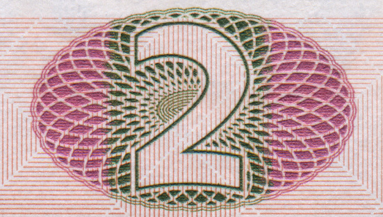 Number 2 Pattern Design on Banknote