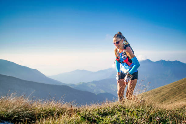 istock Woman during a long-distance mountain trail 1422970768