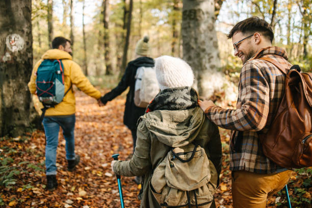 istock Group of people hiking 1422971614