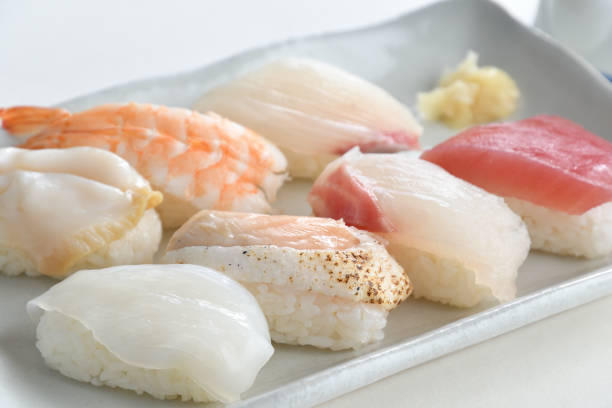 istock Sushi Nigiri Set with Japanese Sake 1422971813
