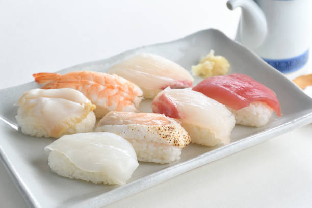 istock Sushi Nigiri Set with Japanese Sake 1422971823