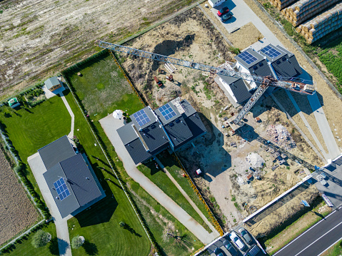 Top down view on new construction sites.