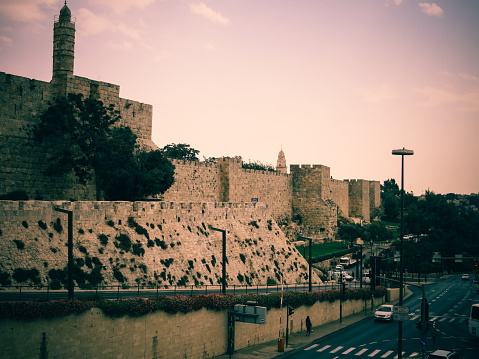 Panoramic View of the Contrast Between the New and the Old City of Jerusalem