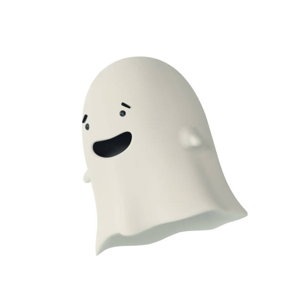 istock 3D render illustration of cute friendly Ghost. Happy Halloween banner or party invitation. Vector illustration 1422975287