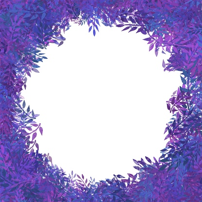 Leaf Pattern Frame Watercolor Leaf Geometric Frame Stock Illustration ...