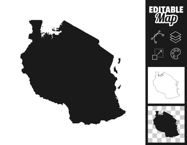 Tanzania maps for design. Easily editable Map of Tanzania for your own design. Three maps with editable stroke included in the bundle: - One black map on a white background. - One line map with only a thin black outline in a line art style (you can adjust the stroke weight as you want). - One map on a blank transparent background (for change background or texture). The layers are named to facilitate your customization. Vector Illustration (EPS file, well layered and grouped). Easy to edit, manipulate, resize or colorize. Vector and Jpeg file of different sizes. tanzania stock illustrations