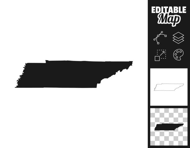 テネシー州の地図をデザインします。簡単に編集可能 - tennessee map usa nashville点のイラスト素材／クリップアート素材／マンガ素材／アイコン素材