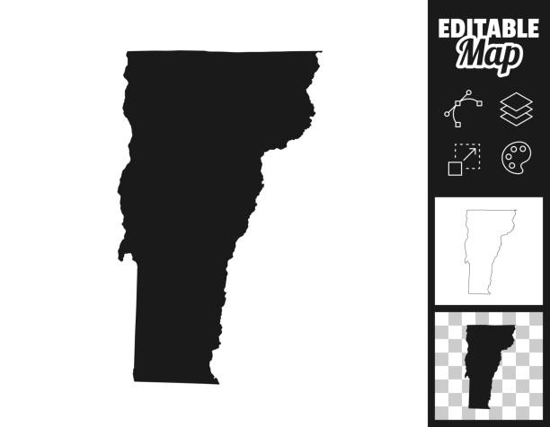 mapy vermont do projektowania. łatwy do edycji - vermont stock illustrations