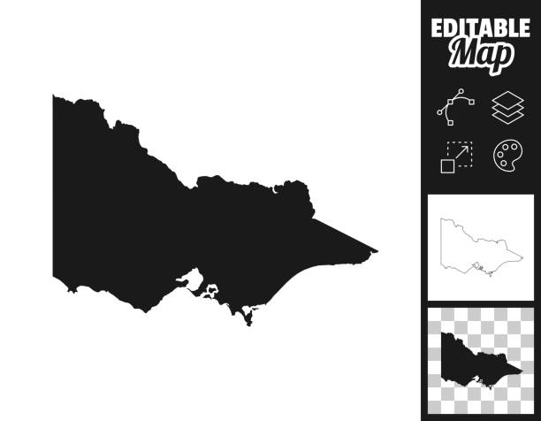 Victoria maps for design. Easily editable vector art illustration