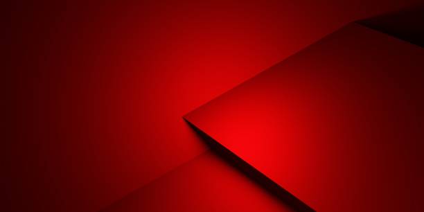 istock 3d rendering of red and black abstract geometric background. Scene for advertising, technology, showcase, banner, cosmetic, fashion, business, metaverse, game. Sci-Fi Illustration. Product display 1422981423