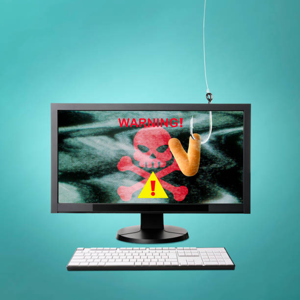 istock Warning sign on Desktop PC screen caused by cyber attack 1422981917