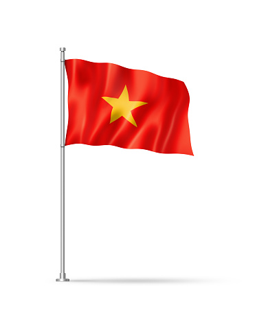 Vietnam flag, 3D illustration, isolated on white