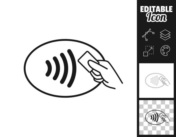 Contactless payment. Icon for design. Easily editable vector art illustration