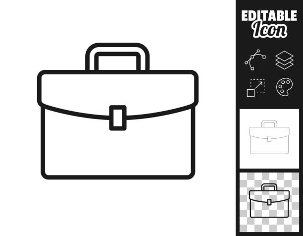 illustrations, cliparts, dessins animés et icônes de porte-documents. icône pour le design. facilement modifiable - suitcase