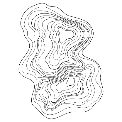 Vector Contour Plan Abstract Tree Ring Vector Topographic Map Design Element Contour Map ...