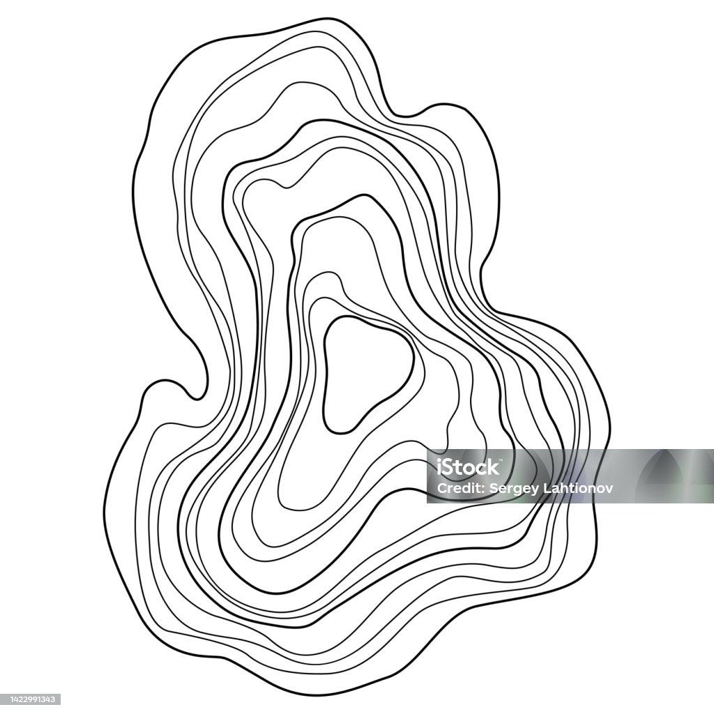 Abstract Tree Ring Vector Topographic Map Design Element Contour Map ...