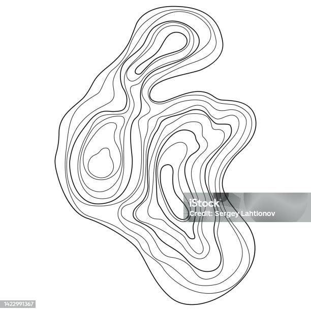 Abstract Tree Ring Vector Topographic Map Design Element Contour Map ...