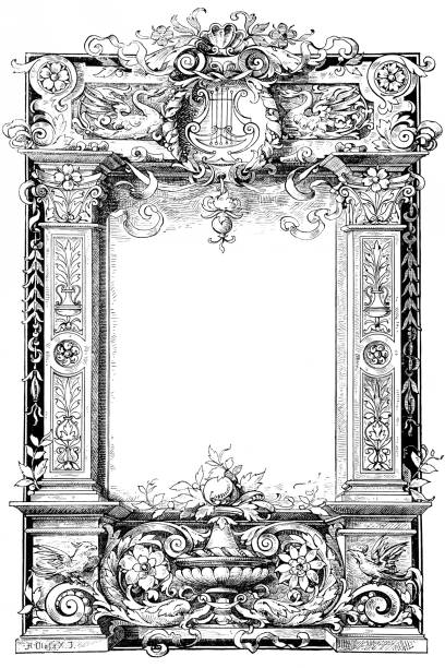 빈티지 페이지 장식 - scroll shape corner victorian style silhouette stock illustrations