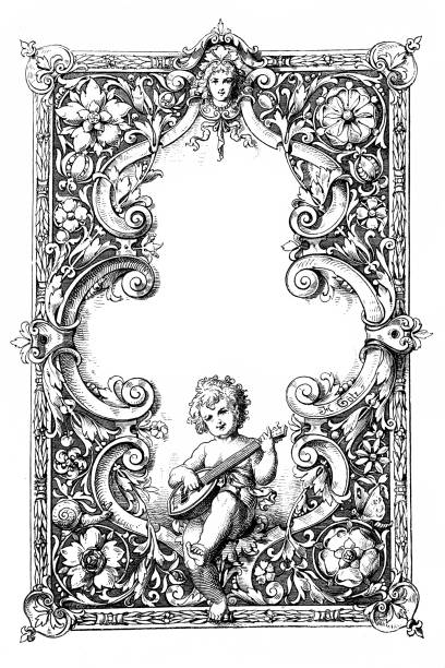 ilustrações, clipart, desenhos animados e ícones de ornamento de página vintage - frame ornate certificate scroll