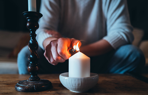 Man trying to get extra heat during energy crisis