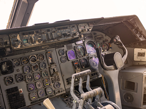 aircraft flight control switch panel inside the cockpit