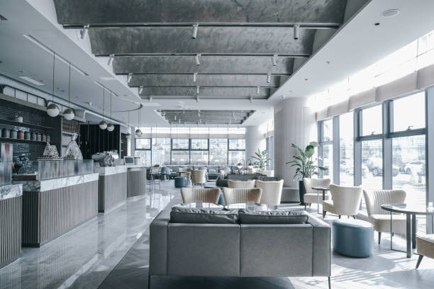 istock Restaurant and lounge bar interior, part of hotel 1423001408