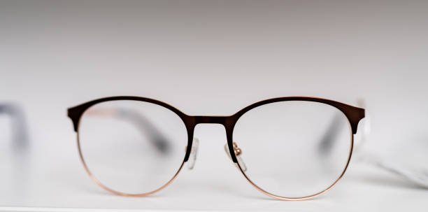 istock Optical modern accessory with lenses. Eyeglasses standing on white background. 1423002680