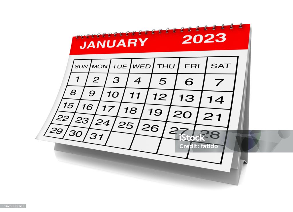 January 2023 calendar 2023 Stock Photo