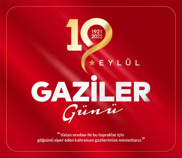 Vector illustration of 19 Eylül Gaziler Günü Kutlu Olsun.