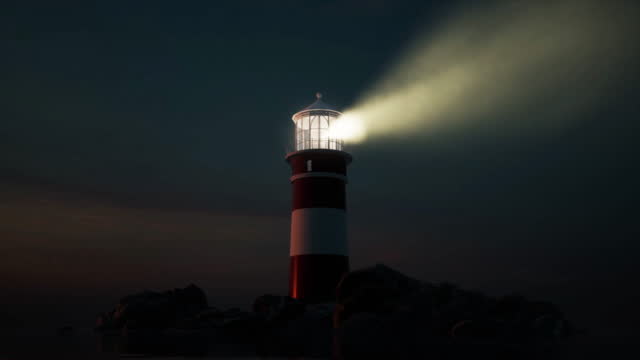 Light beam of lighthouse